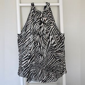 White House Black Market Zebra Pattern Top
